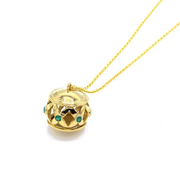 Photo de  Ras de Cou Boule Dentelle - Doré Or Onyx Vert