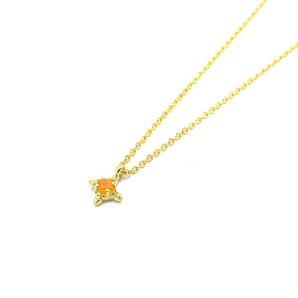 Photo de  Ras de Cou Mini Médaille Croix Touareg Cornaline Orange