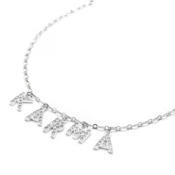  Collier Message - Karma Laiton Plaqué Argent