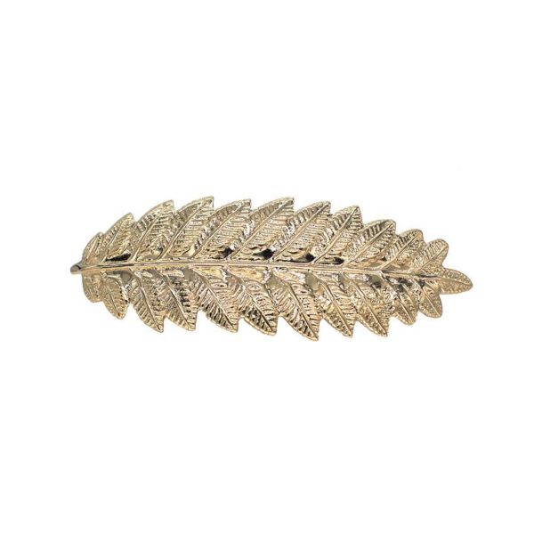 Photo de  Barrette Chloé Grande Feuille - Doré Or
