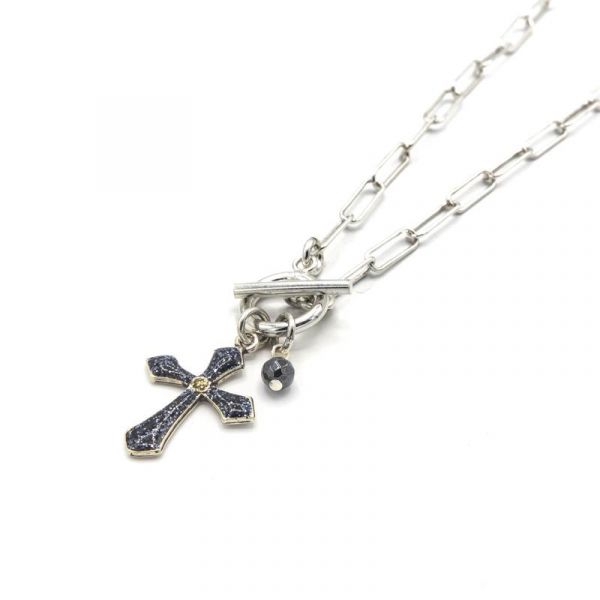 Photo de  Collier Angelica Argent Gris Pailleté