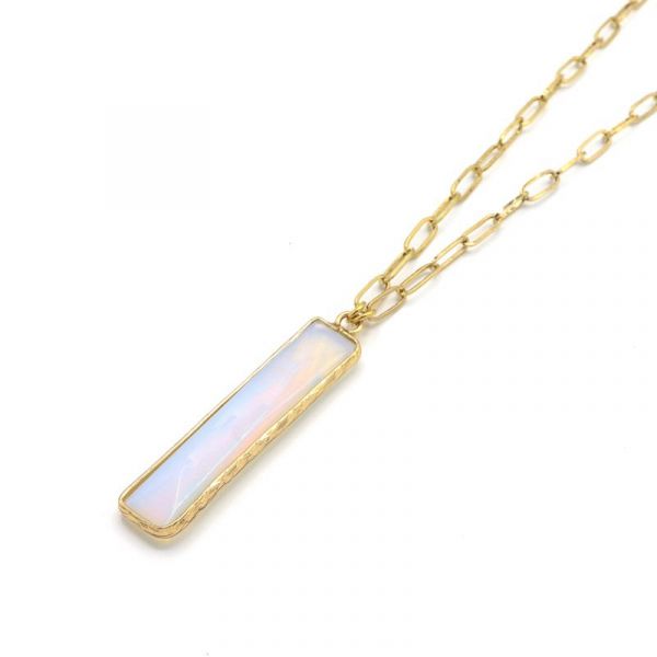 Photo de  Collier Long Tangle - Doré Or Pierre Opalite 