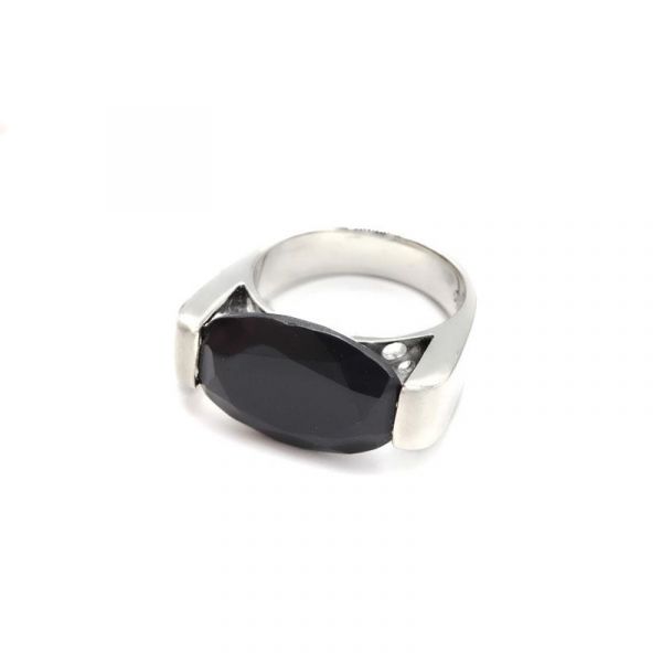 Photo de  Bague Joséphine - Argent Pierre  Quartz Noir