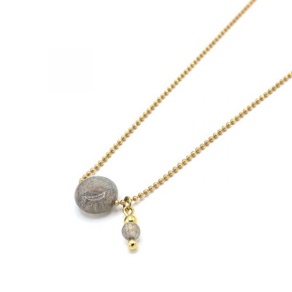 Photo de  Collier Pastille - Or Agate Grise