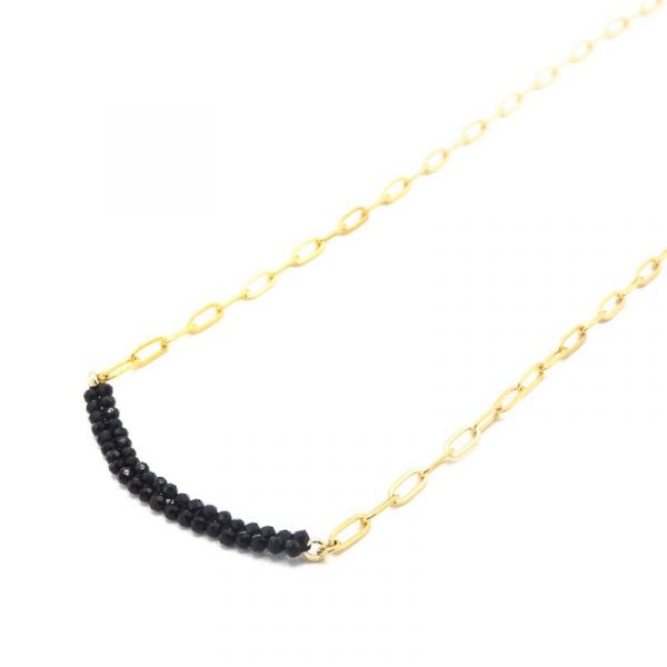 Photo de  Collier Venus Barrette - Doré Or Onyx Noir