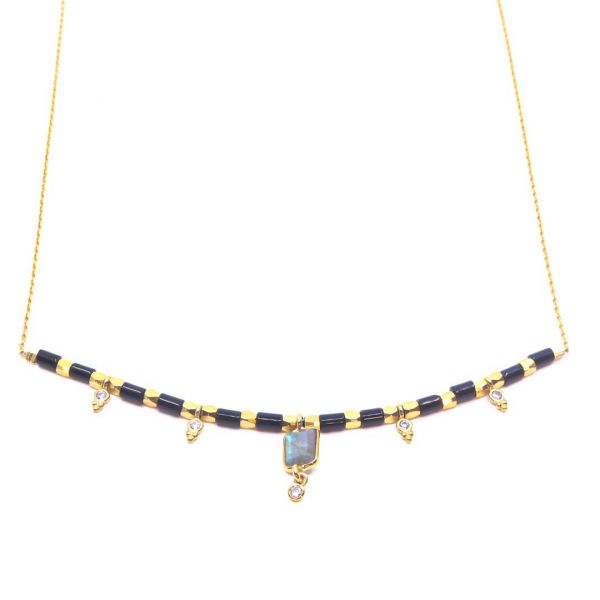 Photo de Hanka ïn Choker Ice 2 - Or Agate Noir Labradorite