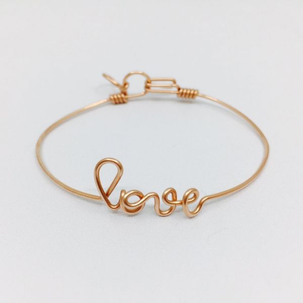 Photo de Hava et ses secrets Bracelet Message By H - Love Or Gold Filled Rose Lisse