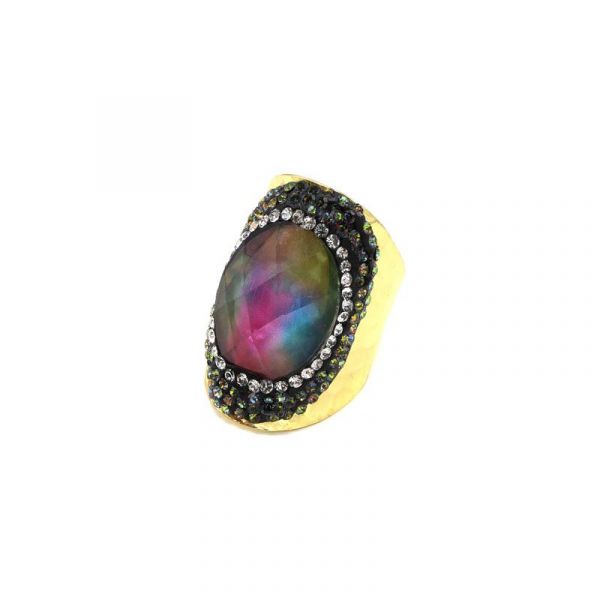Hypnochic Bague Strassée - Or Multicolore