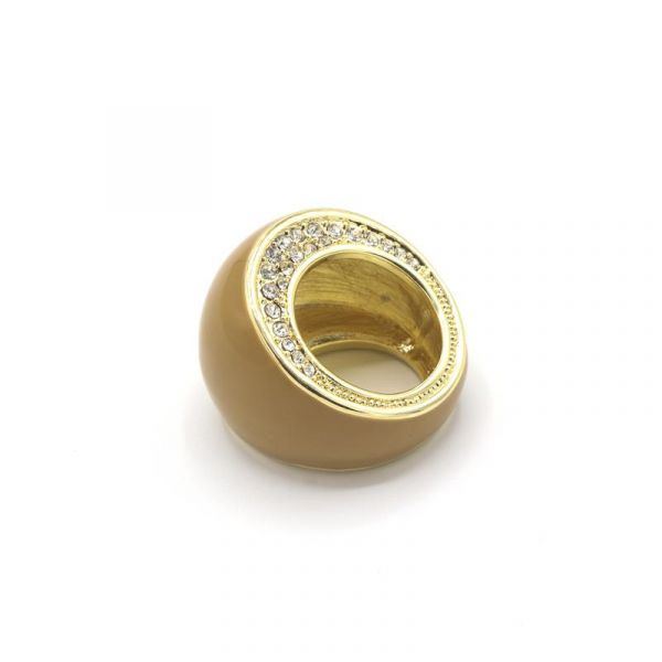 Photo de  Bague Anneau Star - Doré Résine Marron