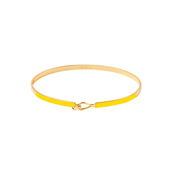 Photo de  Bracelet Fin Lily - Doré Or Email Jaune Sunny