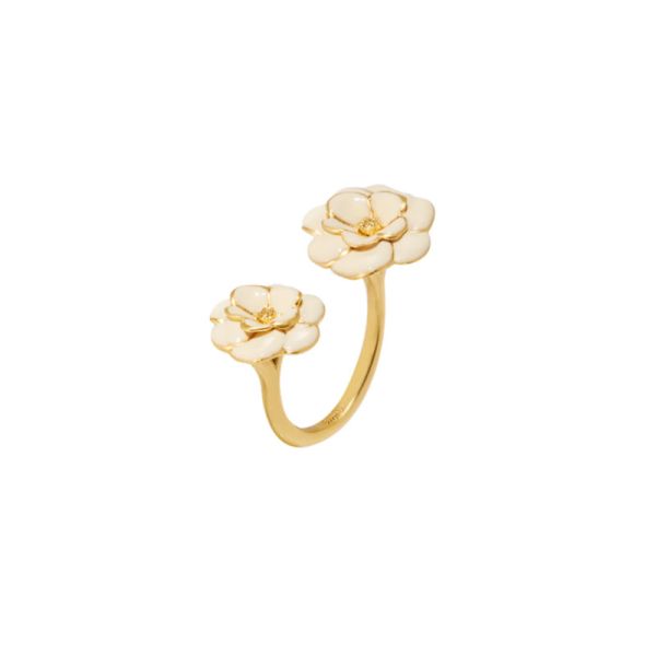 Photo de  Bague Peony - Doré Or Email Sable