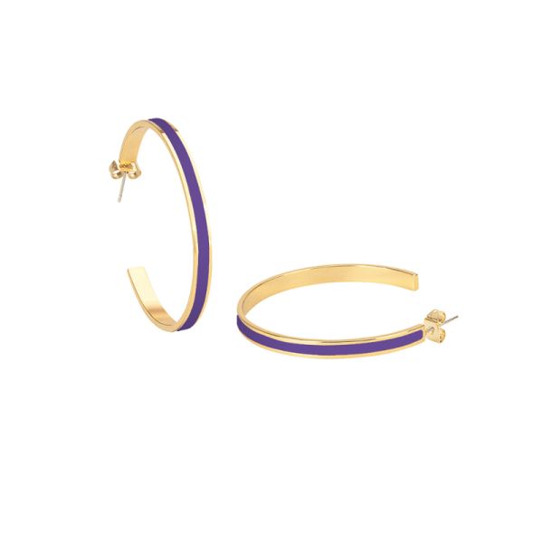Photo de  Créoles Bangle - Doré Or Violet