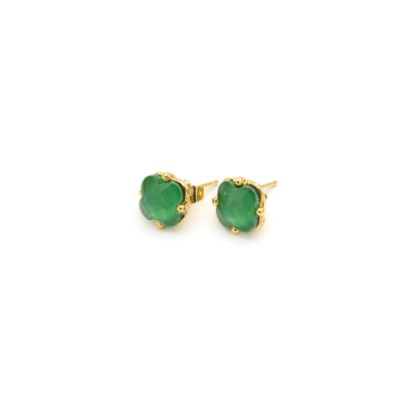  Puces Trèfle Gina - Doré Or Cristal Vert