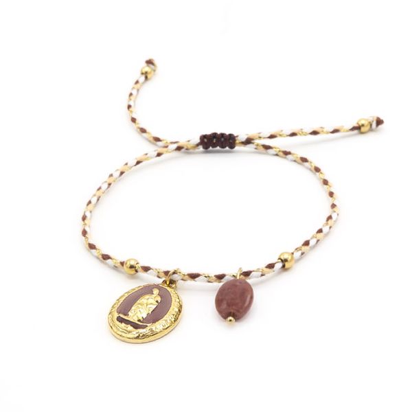 Photo de  Bracelet Cordon Madone - Doré Or Marron 