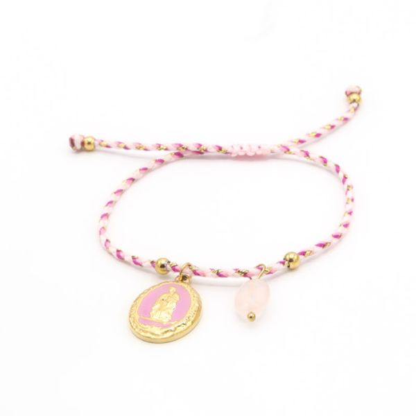 Photo de  Bracelet Cordon Madone - Doré Or Rose
