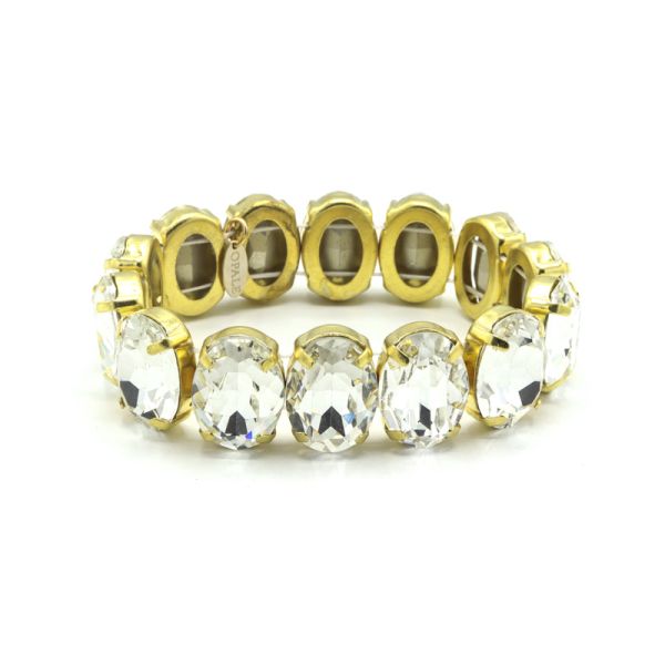 Photo de  Bracelet Ellipse - Acier Doré Cristal Blanc