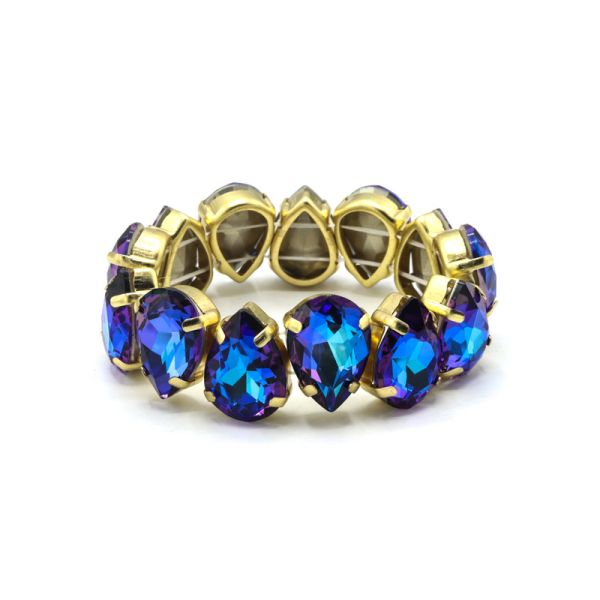 Photo de  Bracelet Rain Bermude Blue - Acier Doré Cristal Bleu