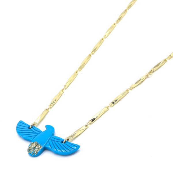 Photo de  Ras de cou Aigle - Doré Or Acétate Turquoise
