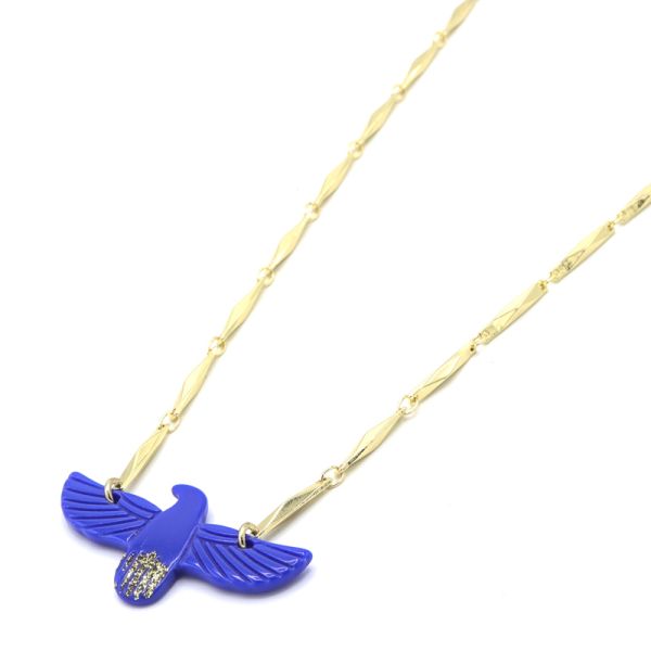 Photo de  Ras de Cou Aigle - Doré Or Acétate Bleu