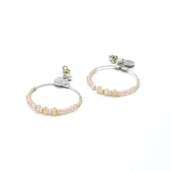  Boucles d'Oreilles Mina - Plaqué Argent Cristal Rose