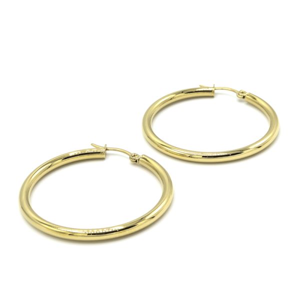 Photo de  Boucles D'oreilles Créoles Clip 40mm - Acier Doré  