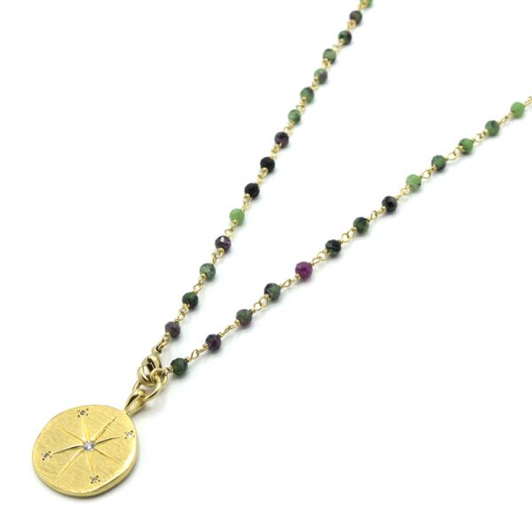 Photo de  Collier Happy - Doré Or Pierre Rubizoisite Médaille Neo TU