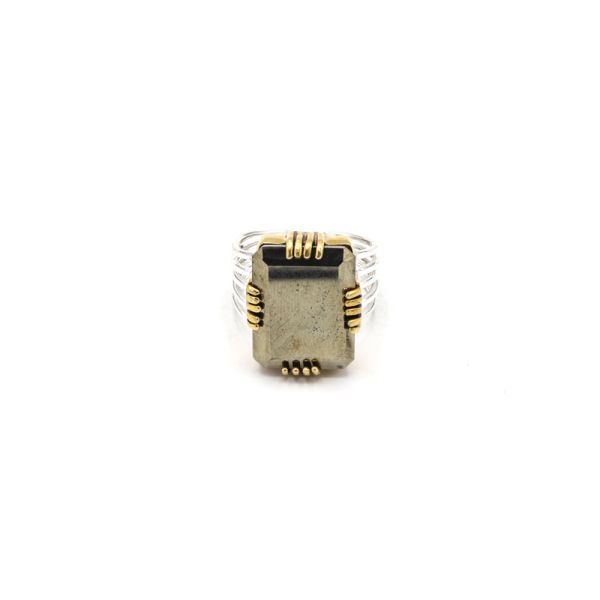 Photo de  Bague Athena - Argent et Doré Or Pierre Pyrite