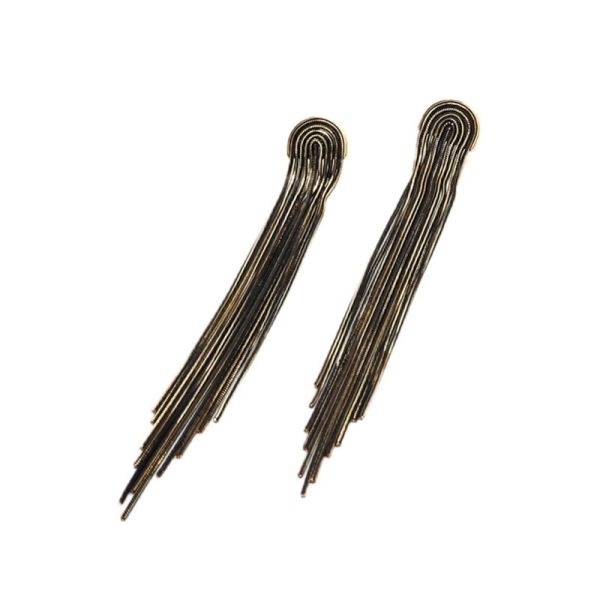  Boucles d'Oreilles Pendantes Multi Fils - Doré Or Noir
