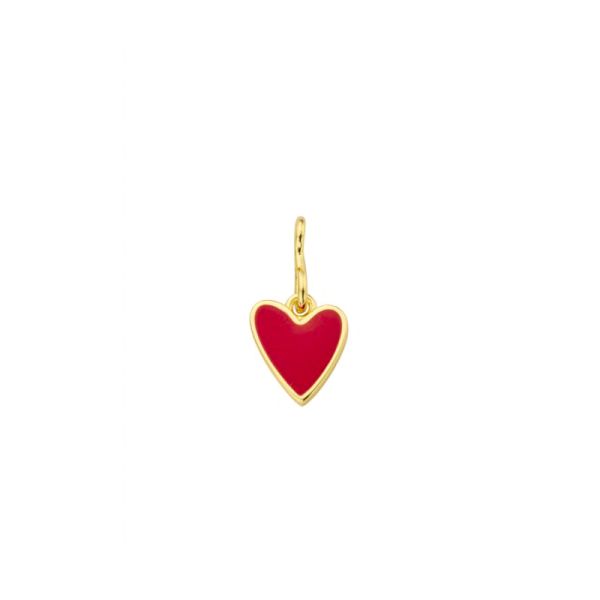 Photo de  Charms Coeur - Doré Or EMail Rouge