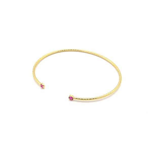 Photo de   Jonc Twist Solitaire - Doré Or Cristal Rose 
