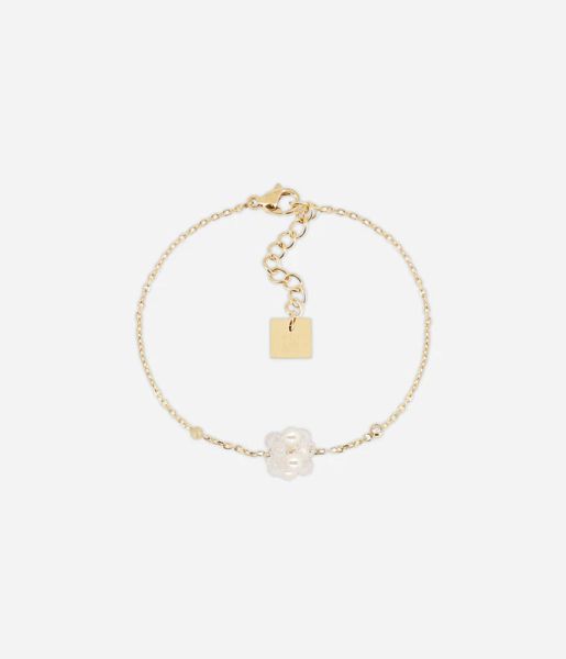 Photo de  Bracelet Bacca - Acier Doré Perle Blanche 