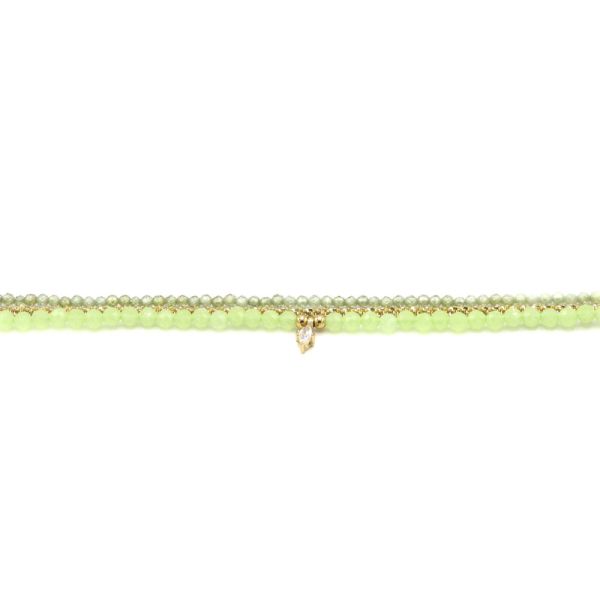  Collier Multi Perles Fluorescentes - Acier Doré Or Vert