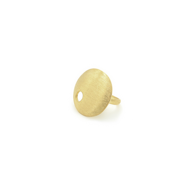 Photo du produit  Bague Médaille Brossée - Doré Or