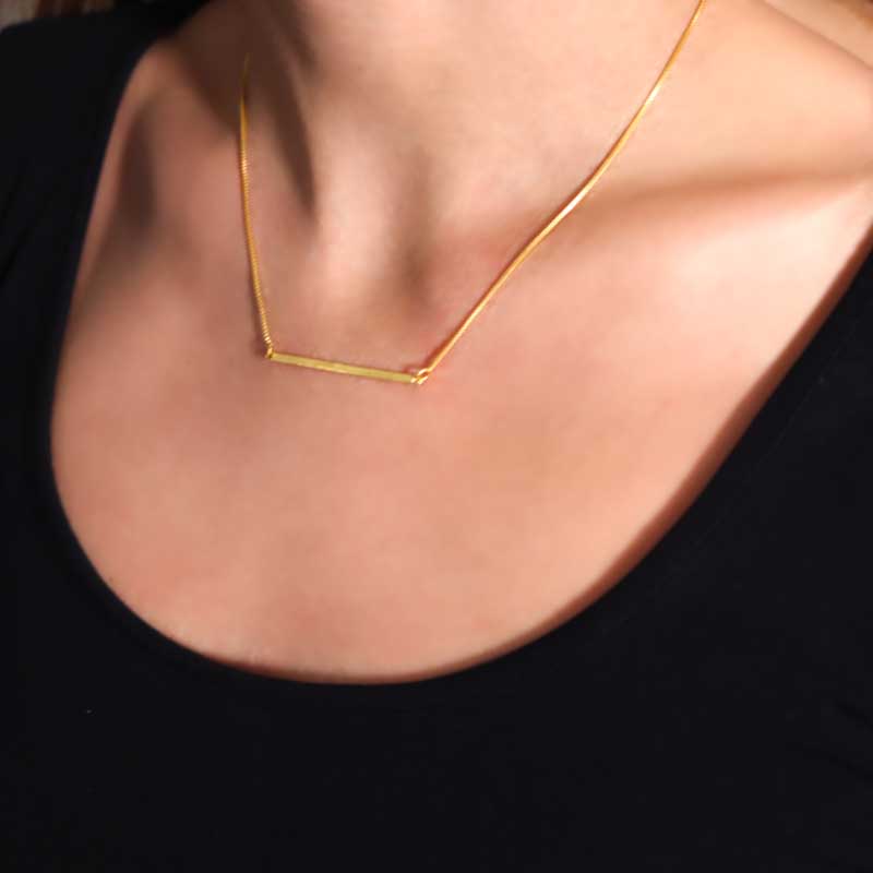 Photo du produit  Collier Fin Barre - Doré Or