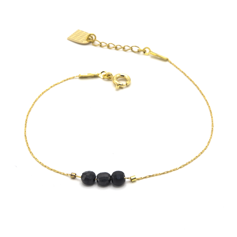 Photo du produit  Bracelet Sistine - Doré Or Pierre Onyx Noir  TU