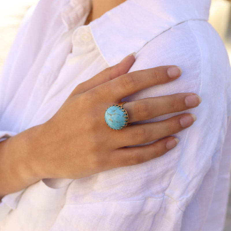 Photo du produit  Bague Antik - Doré Or Turquoise