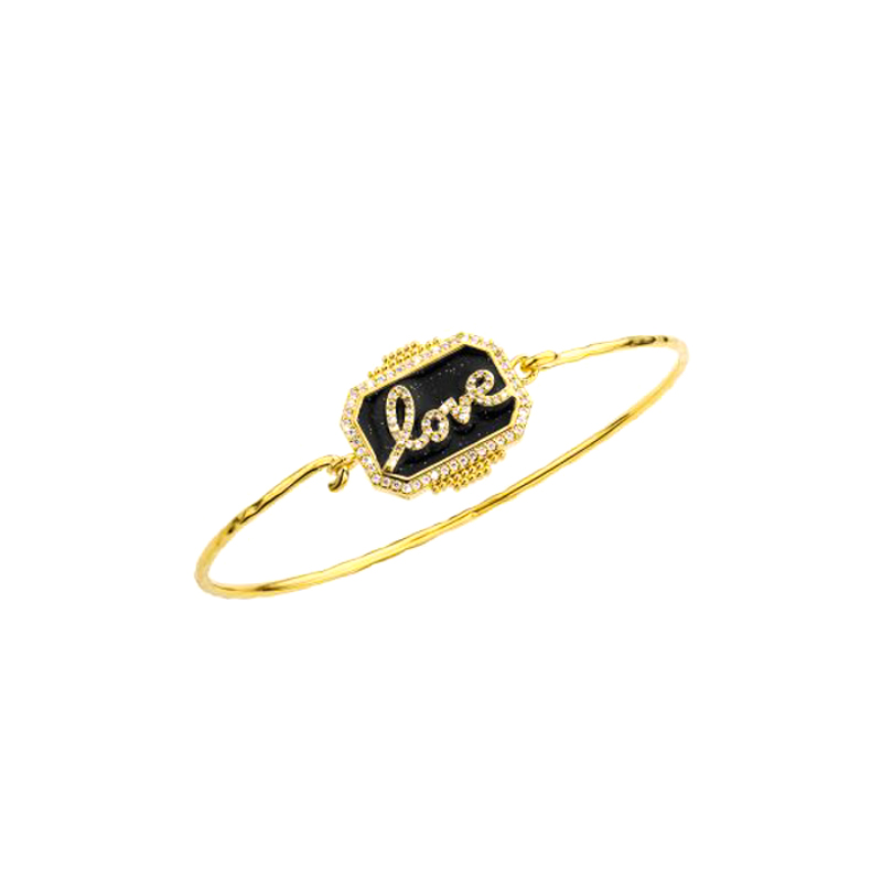 Photo du produit  Bracelet Black Shiny Love Bohême  - Doré Or