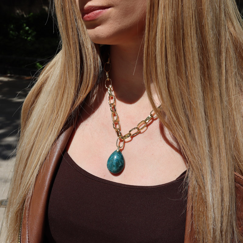 Photo du produit  Collier Apatite - Doré Or 