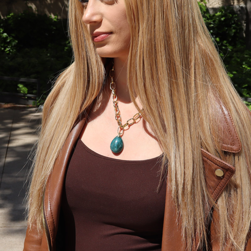 Photo du produit  Collier Apatite - Doré Or 