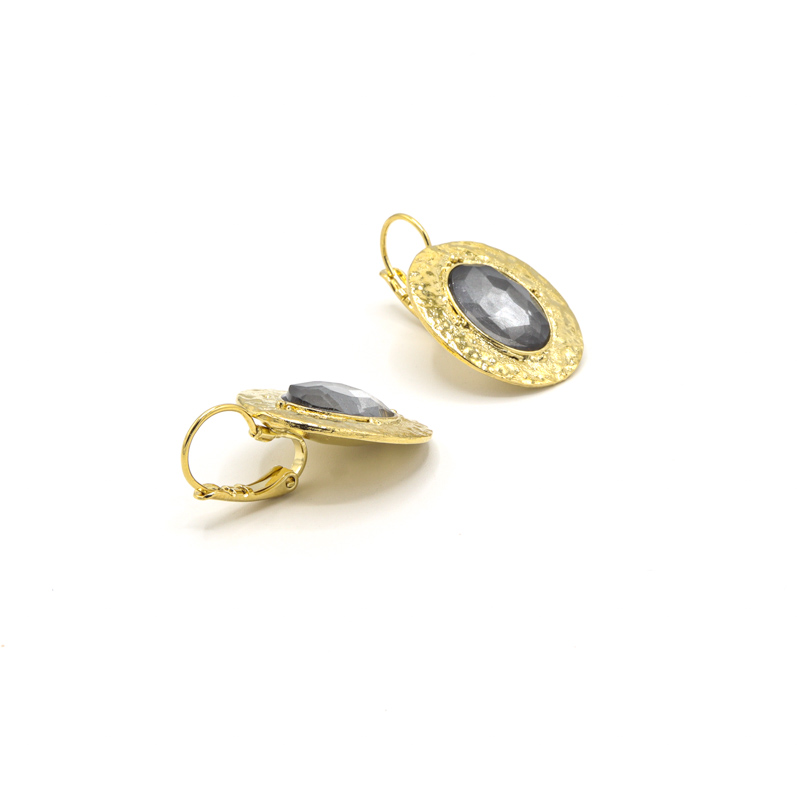 Photo du produit  Boucles d'Oreilles Jamo - Doré Or Pierre Bleue
