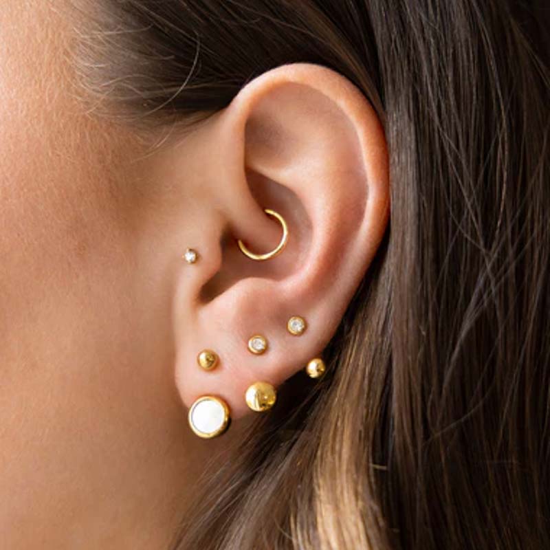 Photo du produit  Piercing Oxford - Acier Doré et Zirconium
